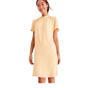 Ann Taylor Lace Trim Shift Dress with Ruffle Collar in Pastel Yellow Siz…